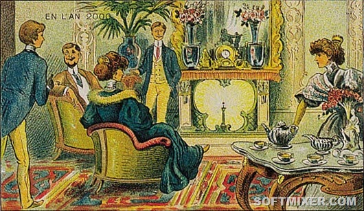 Отопление радием камин 21 века. Французская карточка 1910 года Отопление радием камин 21 века. Французская карточка 1910 года