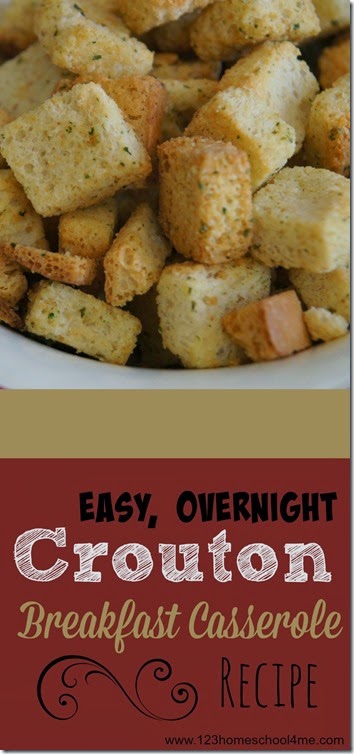 Easy Crouton Breakfast Casserole Recipe - This is such a simple, easy to throw together breakfast casserole perfect for Christmas morning or to make ahead for company. Easy Crouton Breakfast Casserole Recipe - This is such a simple, easy to throw together breakfast casserole perfect for Christmas morning or to make ahead for company.