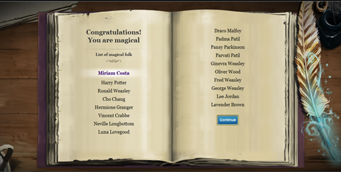 Emocionei quando vi meu nome perto do Harry, Mione, Rony... ;) Emocionei quando vi meu nome perto do Harry, Mione, Rony... ;)