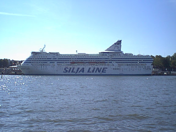 Docked ferry in harbor