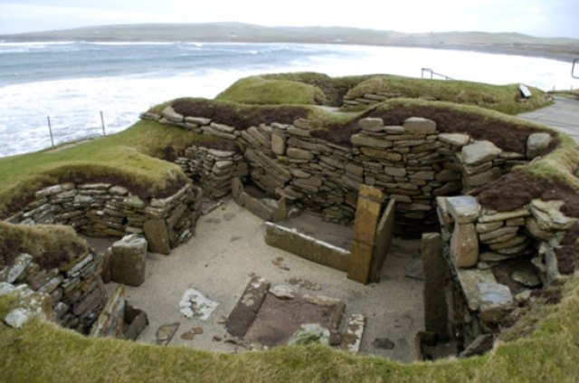 Rising sea levels are threatening the existence of Orkney's famous Stone Age village of Skara Brae. Photo: Jane Barlow