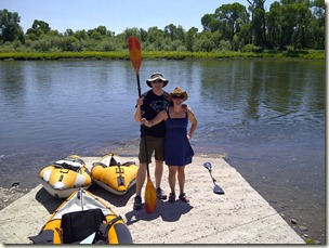 Kayaking the Missouri.  I should have kept the hat