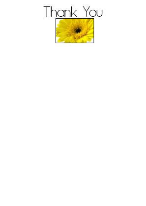 Yellow Gerbera 9 Thank You Notepaper