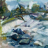Die Sieg bei Siegburg  Öl auf Leinwand 70 x 50 cm Copyright 2010 by O. Weinreich