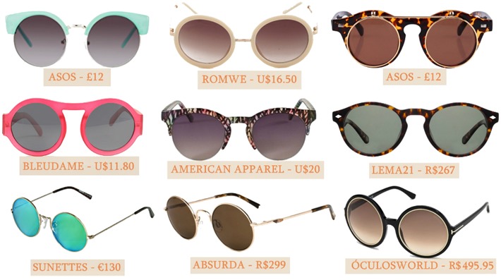 óculos armação redonda moda