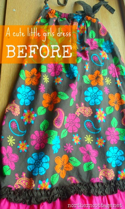 little girl dress turned tote - before @NorthernCottage.net