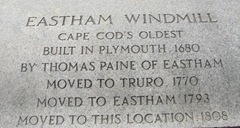 Cape Cod Eastham windmill placque Cape Cod Eastham windmill placque