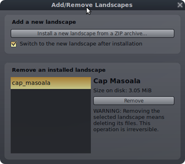 stellarium add-remove-landscapes-window