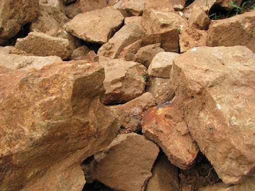 Some of the limestone rocks that made up the wall of the fortified trench.
(Photo credit: Jeremy Shreckhise)