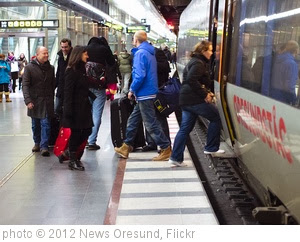 Train arriving at Malmö Central Station