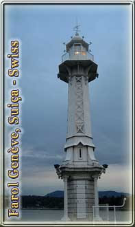 Leuchtturm Genf Hafen, Farol Geneve Suiça, swiss