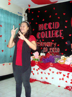 Joanna Teves, this year's Valentine program in-charge gives her welcome address.