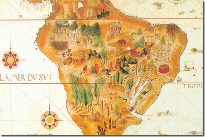 Pierre Descelliers.<br />Parte Americana do planisfério feito em Arques (França) - 1546. Mapoteca do Itamaraty.<br /><br />In.<br />Brasil: 500 anos de povoamento/ IBGE, Centro de Documentação e Disseminação de Informações. - Rio de Janeiro: IBGE, 2000, pág.18.<br /><br /><br /><br /><br /><br />