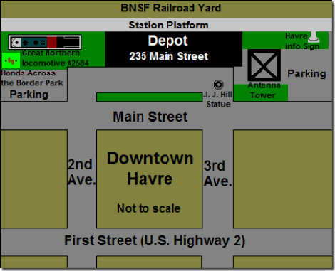 Map of Havre, Montana