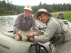 Jack Saunders caught another cuttbow. Jack Mauer is holding the fish.