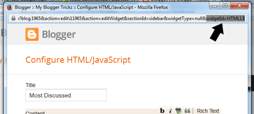 widget ID widget ID