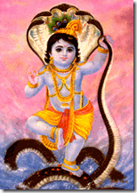 Krishna dancing on the Kaliya serpent