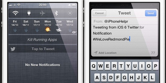 twitter widget ios 6