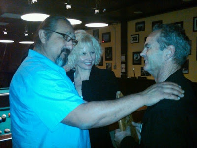 Mofo  and Jeanne Krissy with Bruce upon the presentation of one of Bruce's models with many skater's names on the board!