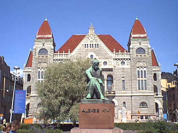 Statue of Finnish national poet Aleksis Kivi