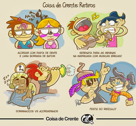 Coisas que crentes fazem nos retiros [Fabrício Falco em www.facebook.com/coisadecrente]