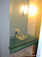 Solid glass raised counter top in private residence in Los Altos, CA