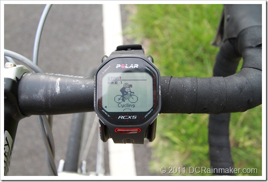 Polar RCX5 on bike mount cycling