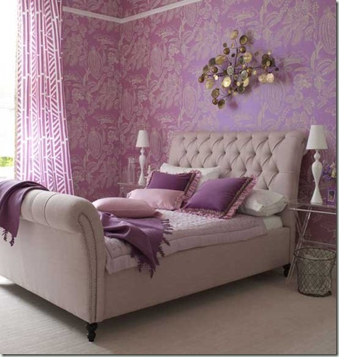 lavender-wall-paper-bedroom-decor