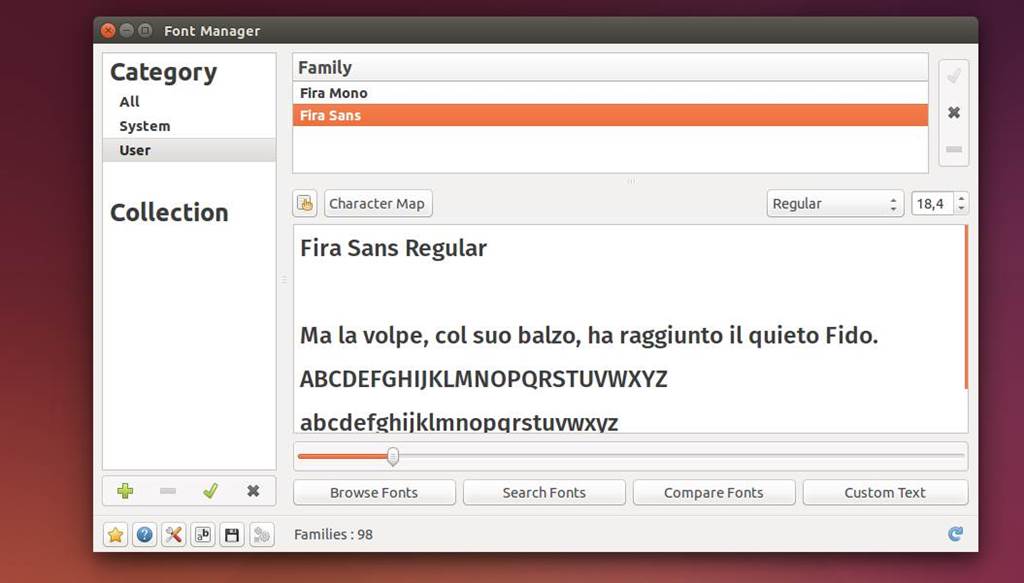 Fira Sans in Ubuntu Linux
