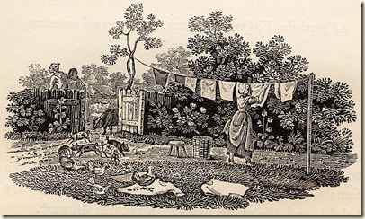 Hanging_Washing_with_Pigs_and_Chickens_tail-piece_in_Bewick_British_Birds_1797 Hanging_Washing_with_Pigs_and_Chickens_tail-piece_in_Bewick_British_Birds_1797