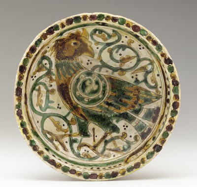 Bowl | Origin:  Afghanistan | Period: 12th-13th century  Saljuq period | Details:  Not Available | Type: Earthenware incised and painted with polychrome glazes | Size: W: 26.7  cm | Museum Code: F1944.49 | Photograph and description taken from Freer and the Sackler (Smithsonian) Museums.