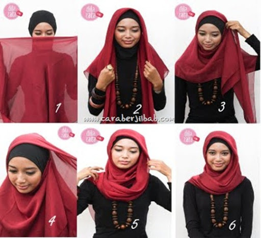 Cara Memakai Jilbab Segi Empat Cara Memakai Jilbab Segi Empat