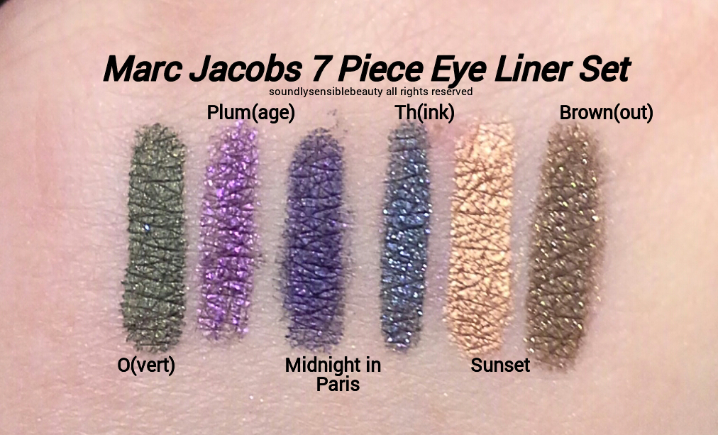 Marc Jacobs Highliner Eye Crayon; Review & Swatches of Shades