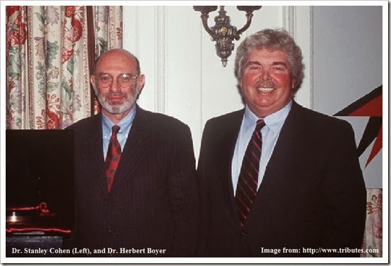 Dr. Stanley Cohen (Left), and Dr. Herbert Boyer