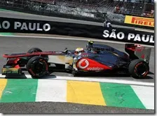 Hamilton nelle prove libere del gran premio del Brasile 2012