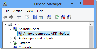 Run ADB.exe again and confirm the new device is available. It may show as offline: