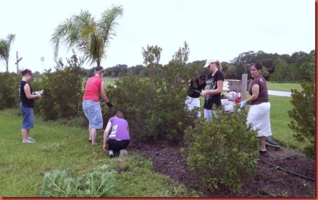 Youth - Gator camp girls mulching