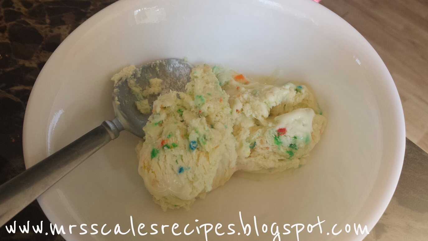 Mrs. Scales' Recipes n' Things Birthday Cake Batter No Churn Ice Cream