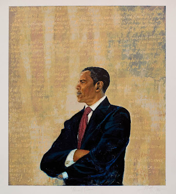Limited edition serigraph of Barack Obama, by Chaz Guest Limited edition serigraph of Barack Obama, by Chaz Guest