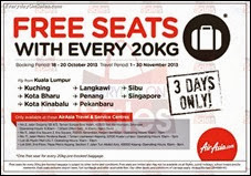 Air Asia FREE Seats with Every 20KG Promotion 2013 Deals Offer Shopping EverydayOnSales