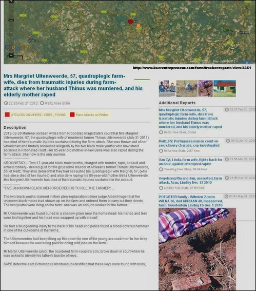 Uitenweerde Thinus and quadruplegic wife Margriet murdered Reitz FS farm KROONSTAD court two accused claim FIVE BLACK MEN ORDERED THEM TO DO IT