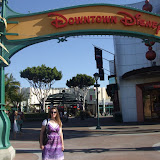 Debbie in front of Downtown Disney