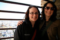 Kristy and Michelle up top of the catherdal