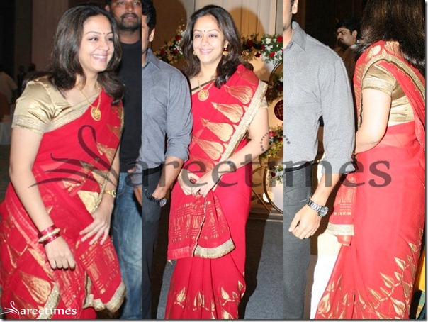 Jyothika_Red_Saree