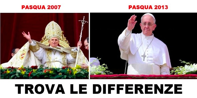 Papa Francesco vs Papa Ratzinger
