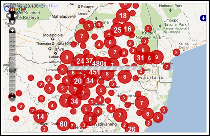 TRANSVAAL CRIMEMAP TARGETTING WHITES FARMITRACKER DEC 11 2011