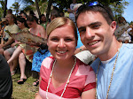 Us at the Polynesian Cultural Center waiting for the Canoe Pageant to begin.