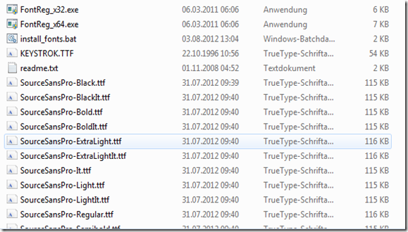 Install ttf font windows server 2008