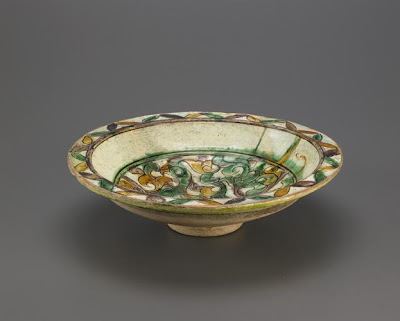 Bowl | Origin:  Syria | Period: 12th-13th century  Ayyubid period | Details:  Not Available | Type: Stone-paste painted and incised under glaze | Size: H: 7.6  W: 28.3  cm | Museum Code: F1942.13 | Photograph and description taken from Freer and the Sackler (Smithsonian) Museums.