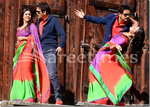 Nayanthara_Tricolor_Saree